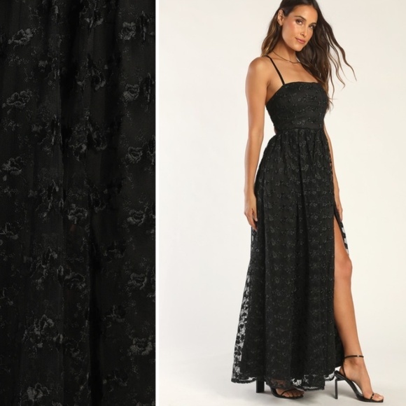 LULU's Sexy Floral Embroidered Prom Wedding Formal Event Corset Back Maxi Dress - Picture 3 of 4